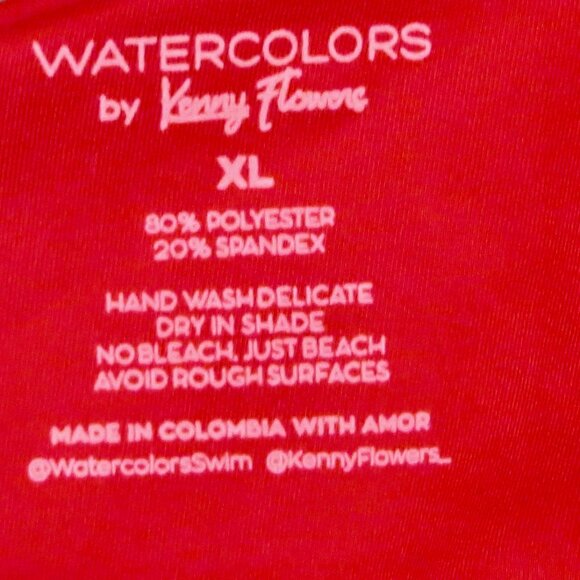 NEW! Kenny Flowers Watercolors THE CALI Underwire Bikini Top Red SZ L, XL - Picture 13 of 13